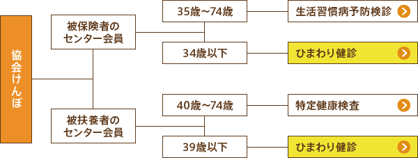 協会けんぽ被保険者、年齢別受診表